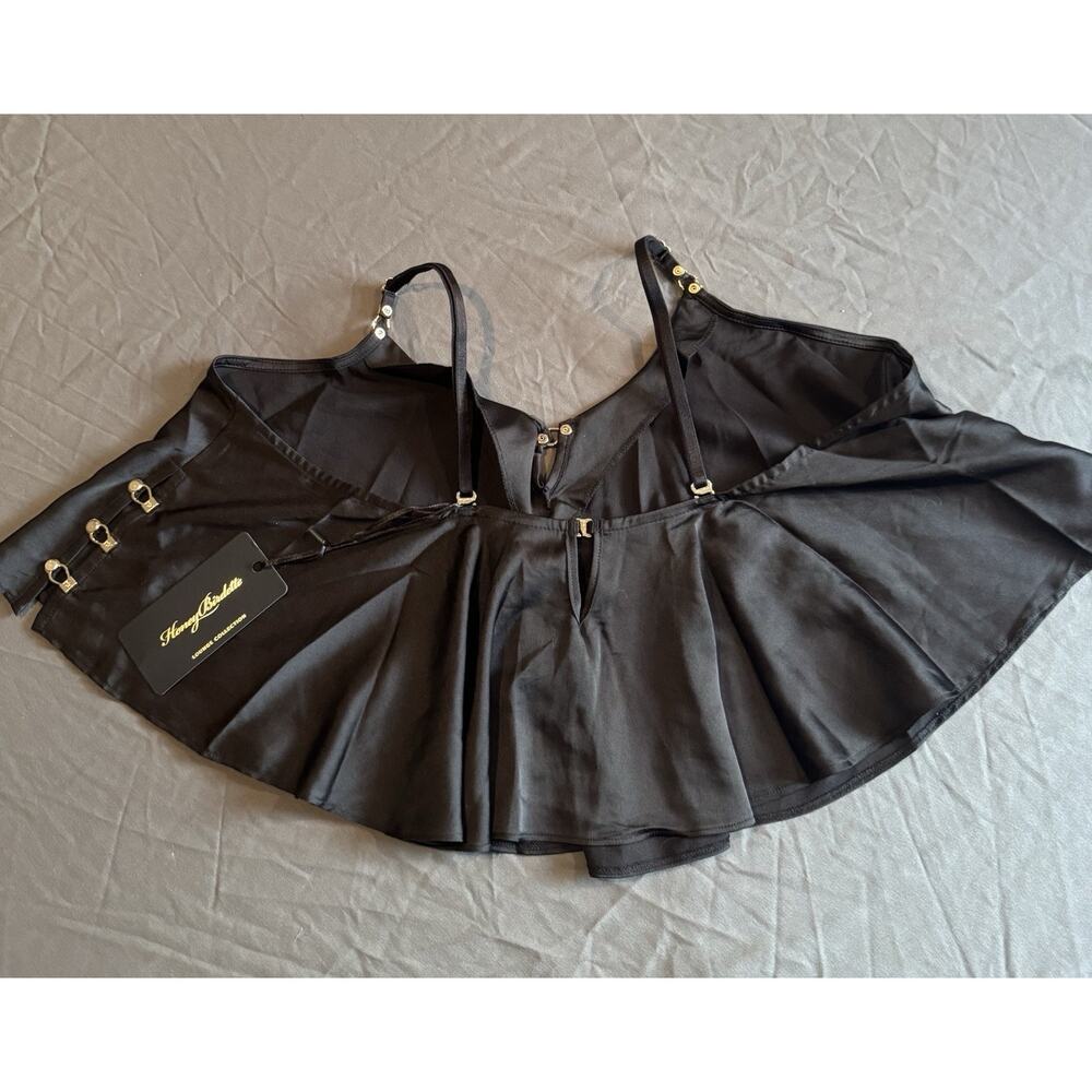 Honey Birdette Cami Melissa Size Large Black with gold accents NEW With‎ Tags! - Picture 5 of 5